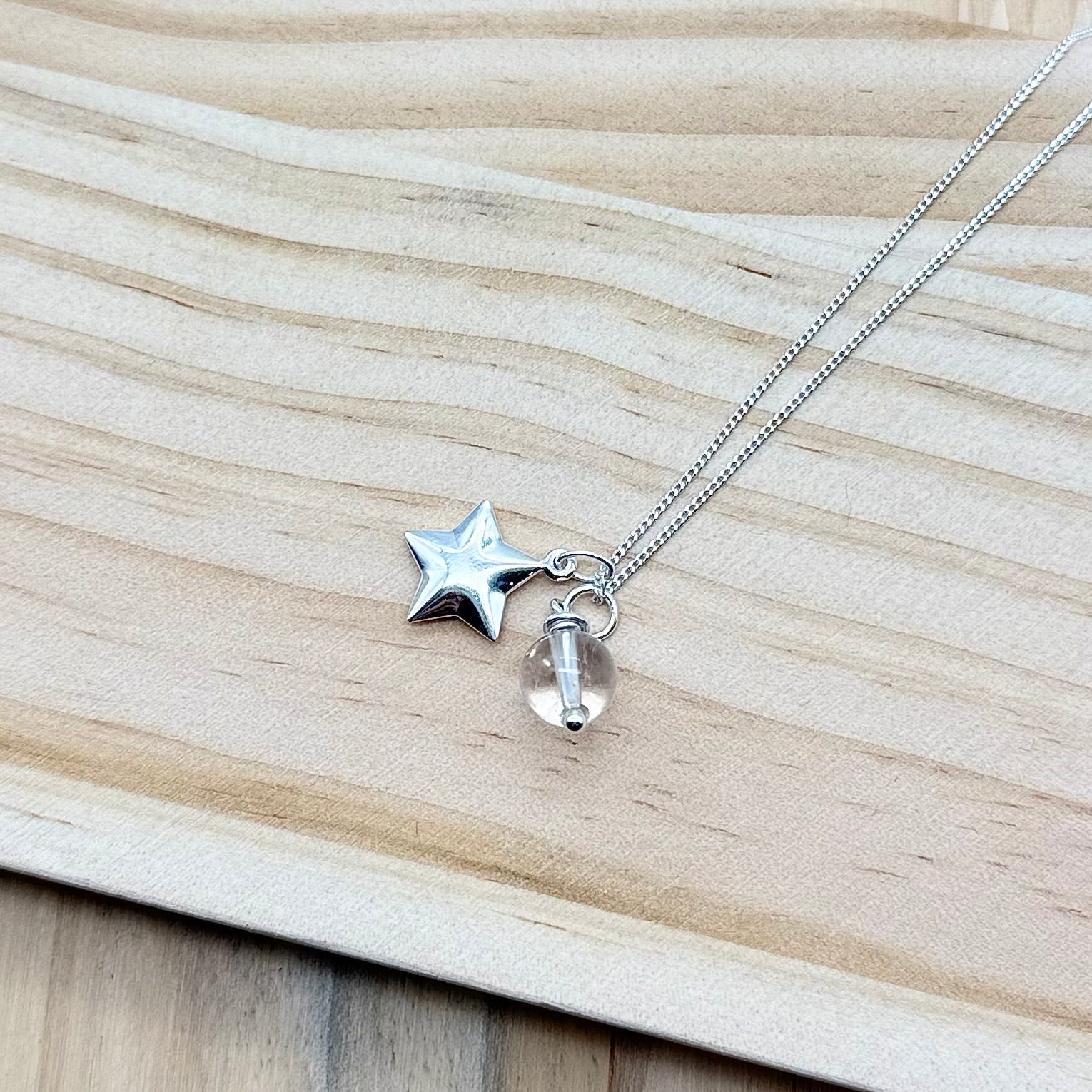 April Birthstone Charm Necklace