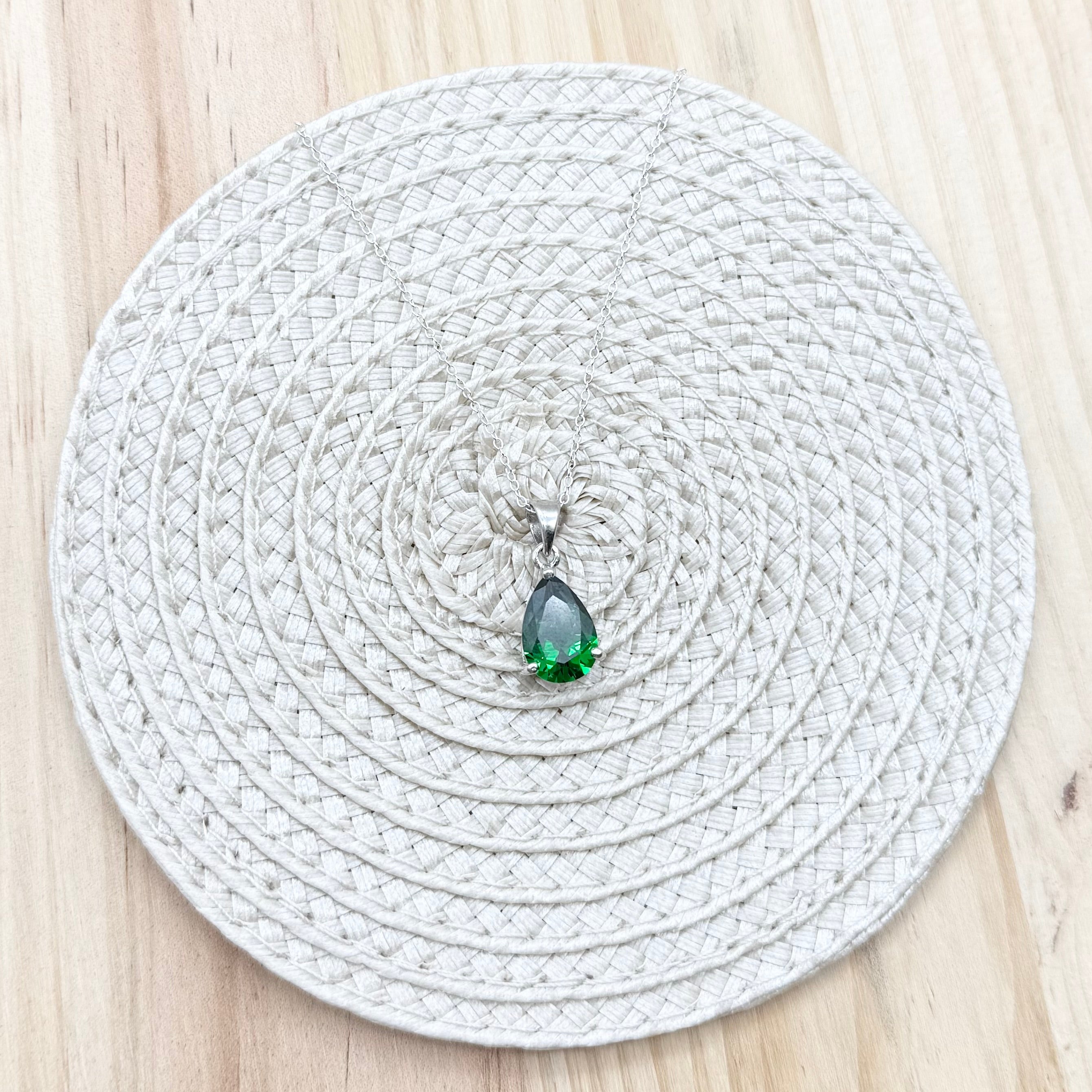 Emerald Teardrop Necklace