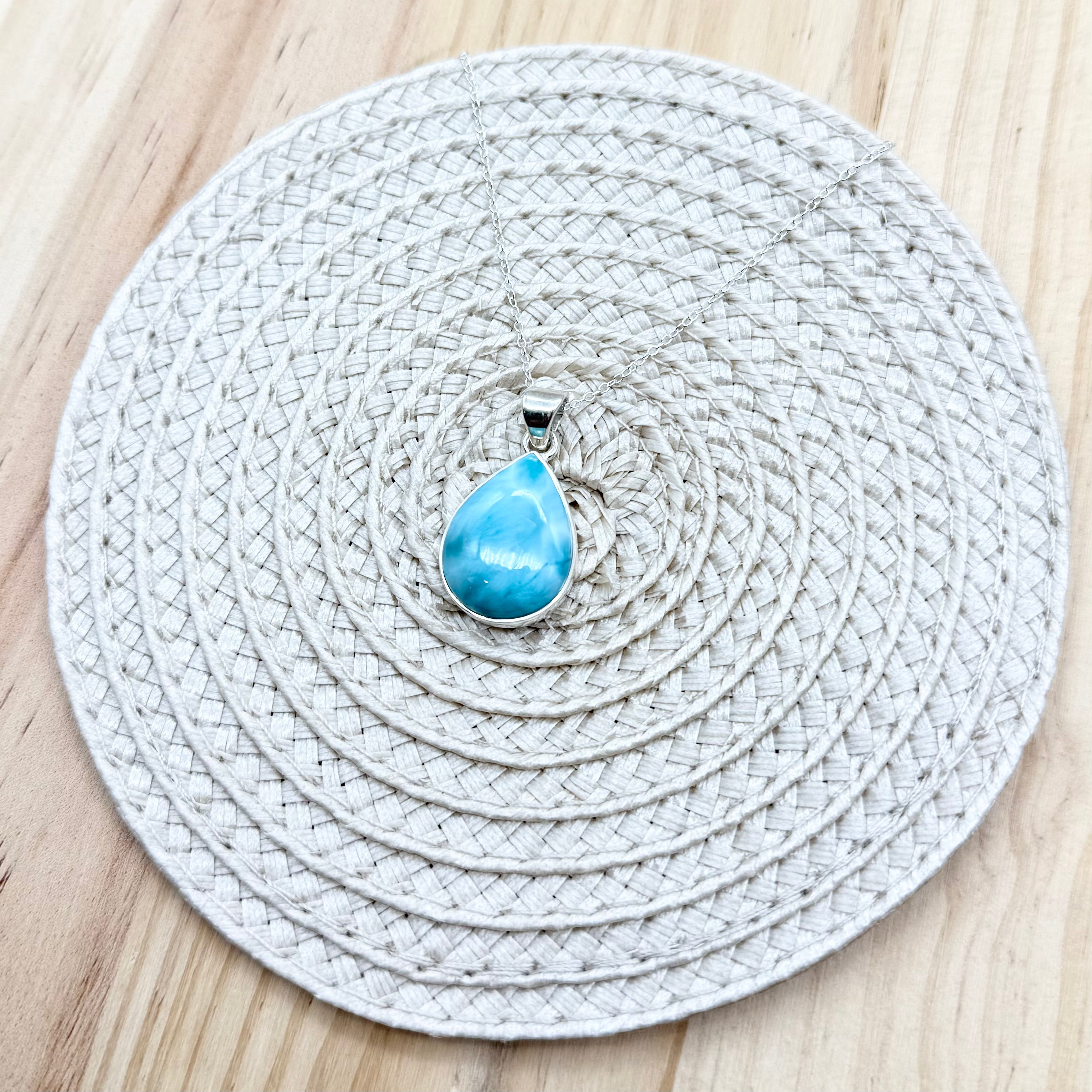 Larimar Teardrop Necklace