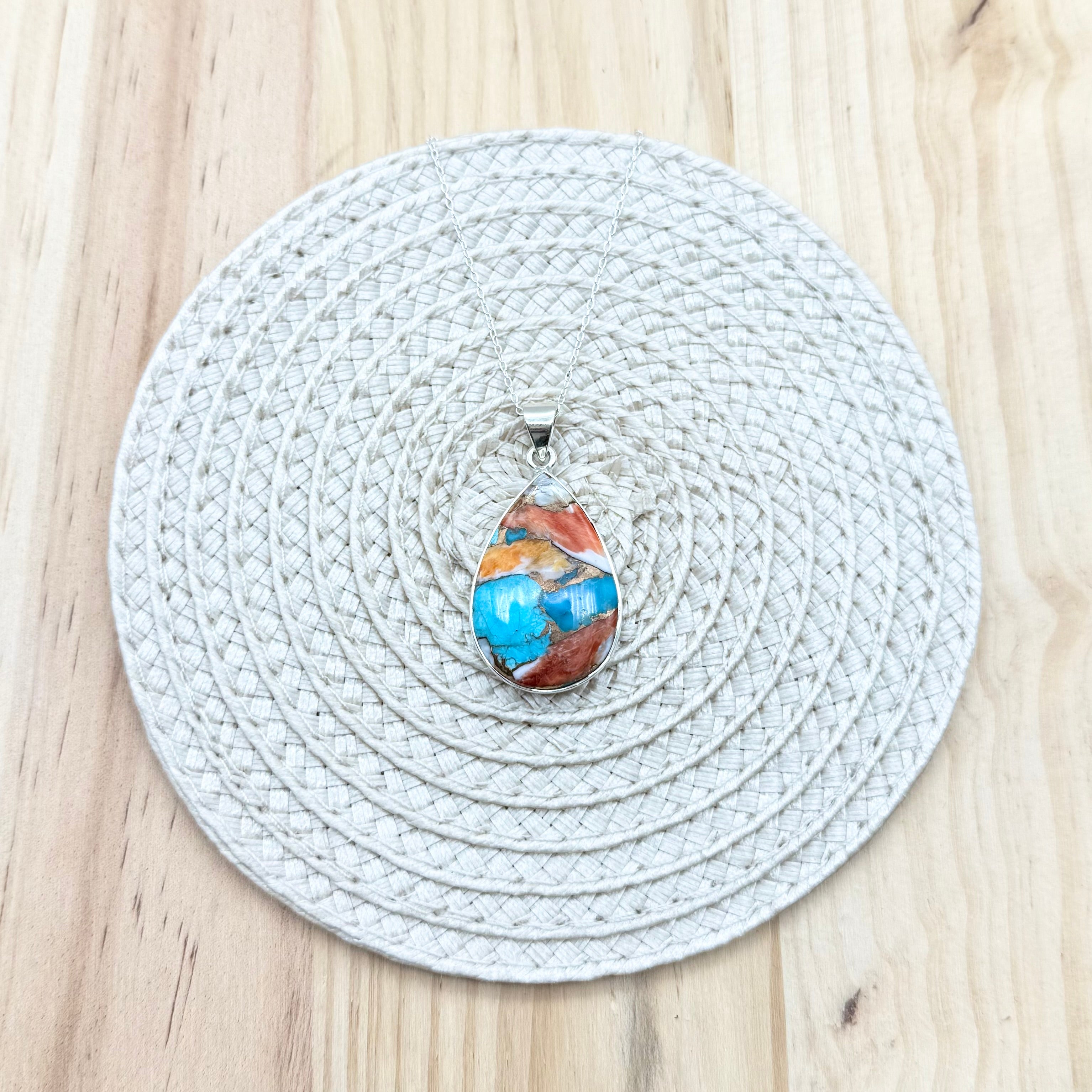 Oyster Mohave Teardrop Necklace