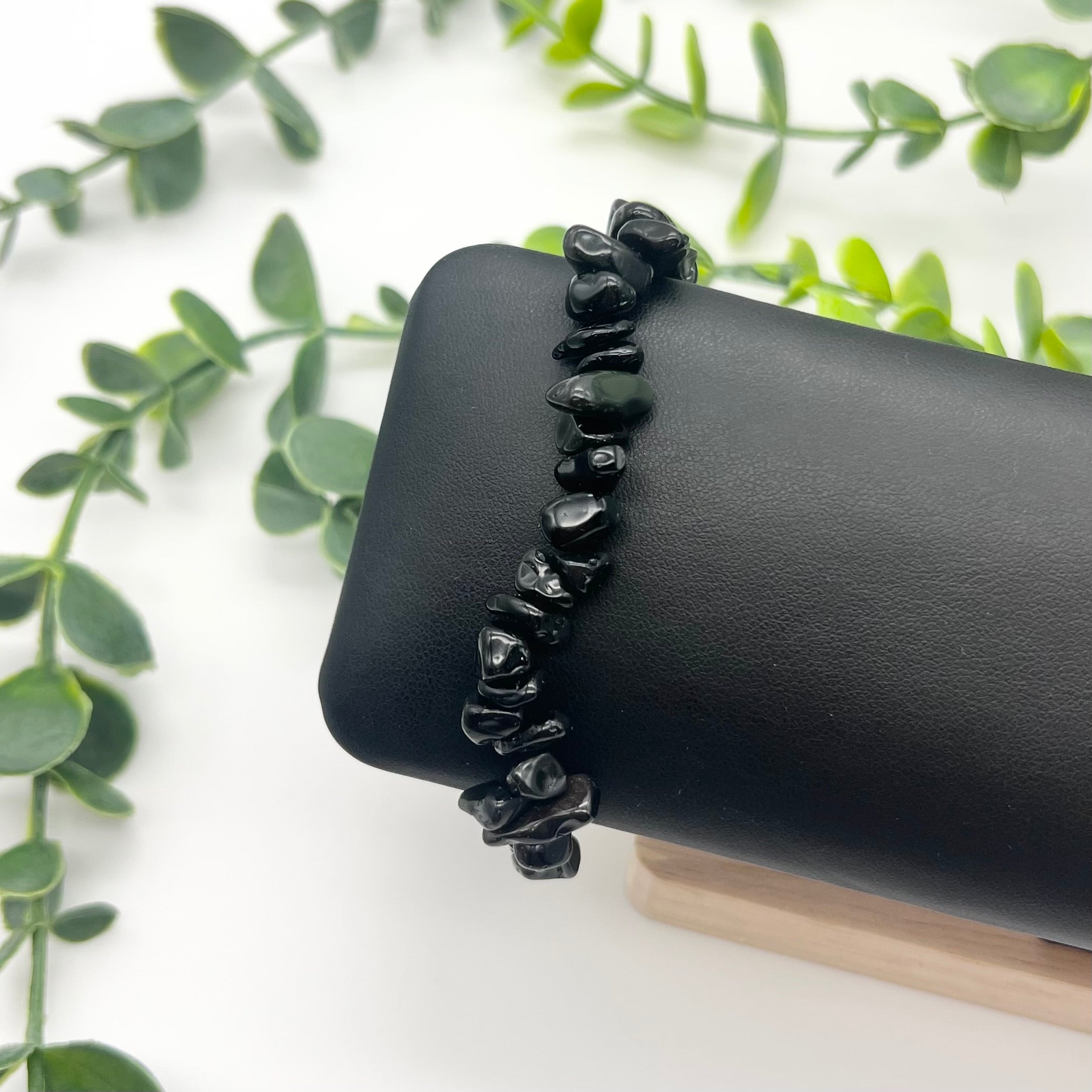 Black Obsidian Crystal Chip Bracelet