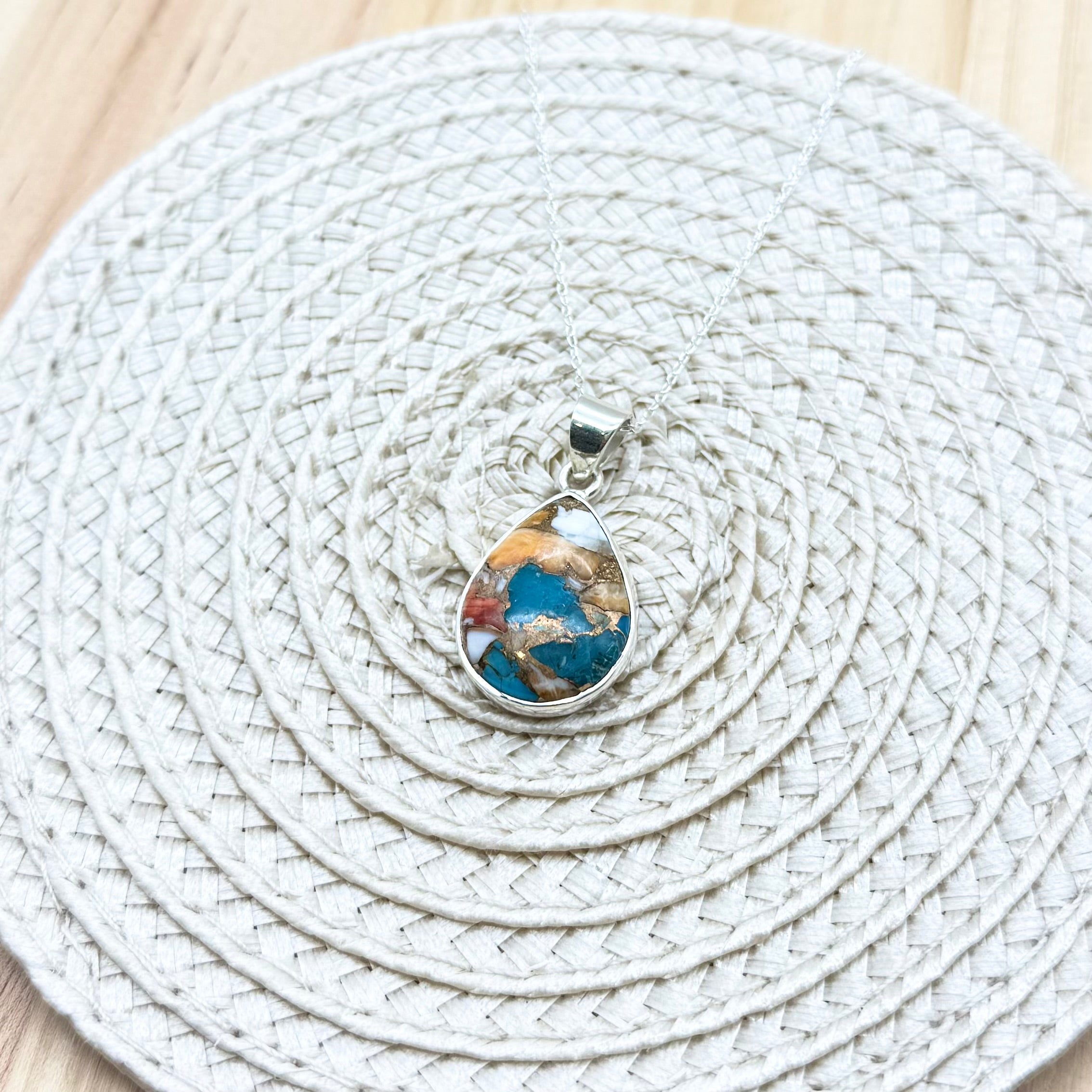Oyster Mohave Teardrop Necklace