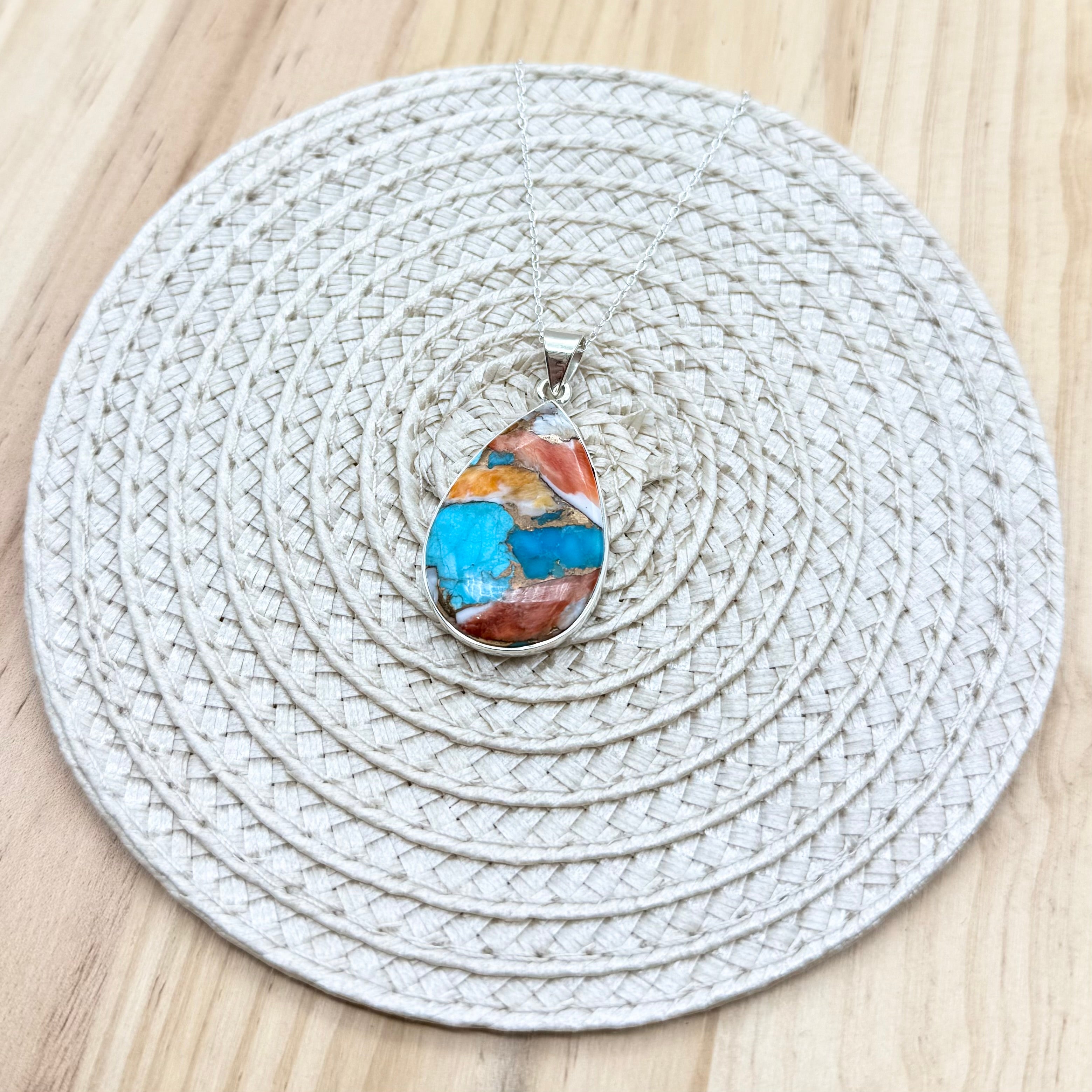 Oyster Mohave Teardrop Necklace