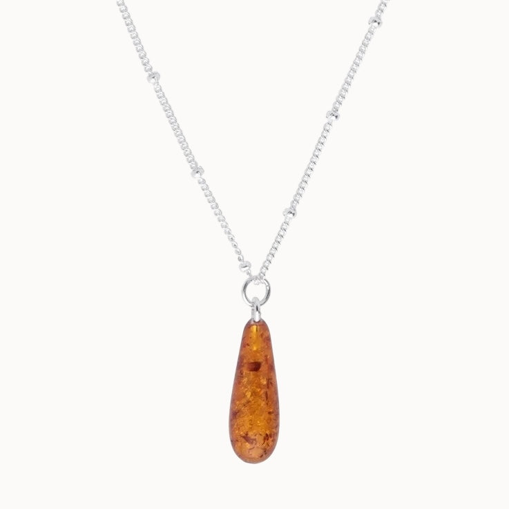 Amber Teardrop Necklace