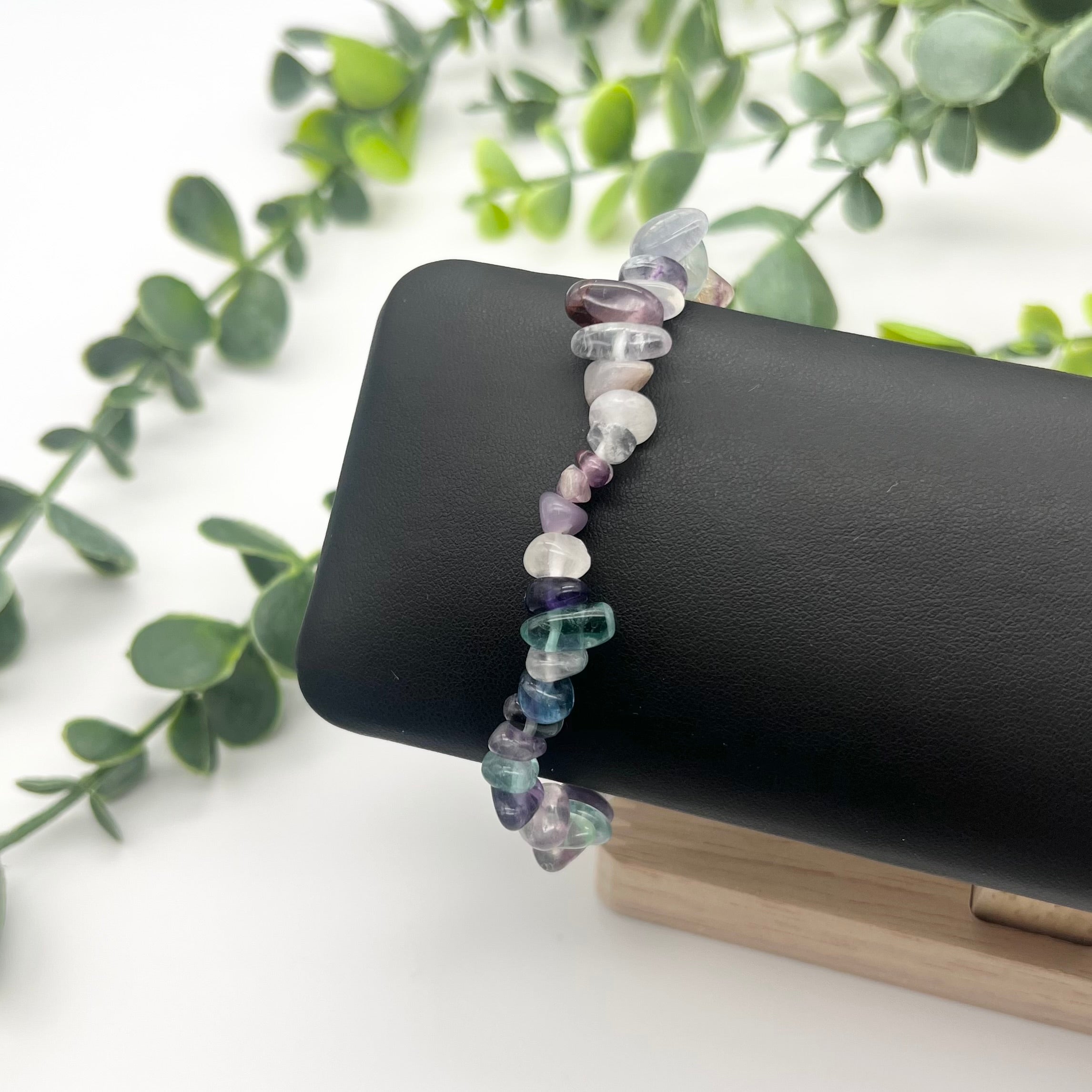 Rainbow Flourite Crystal Chip Bracelet