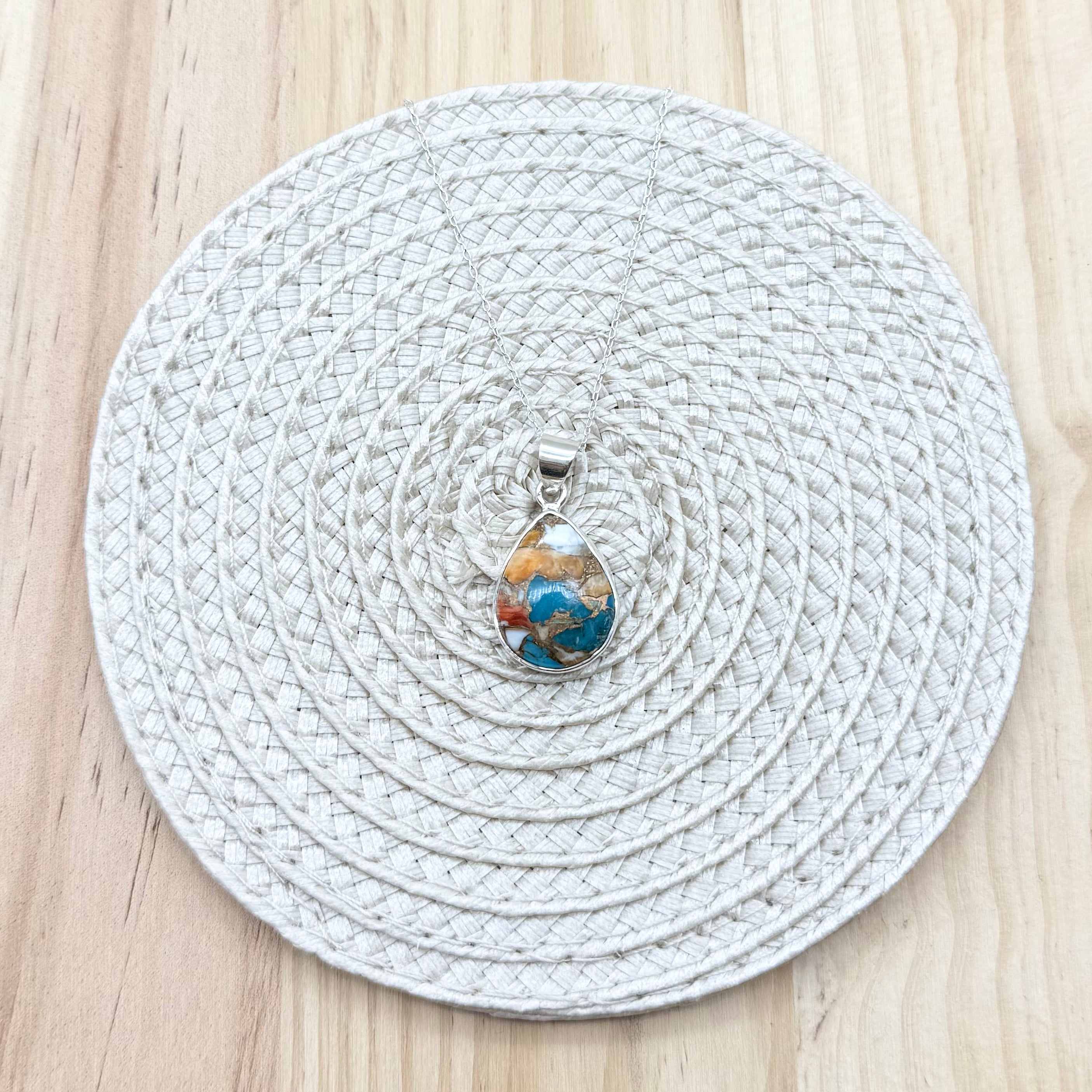 Oyster Mohave Teardrop Necklace