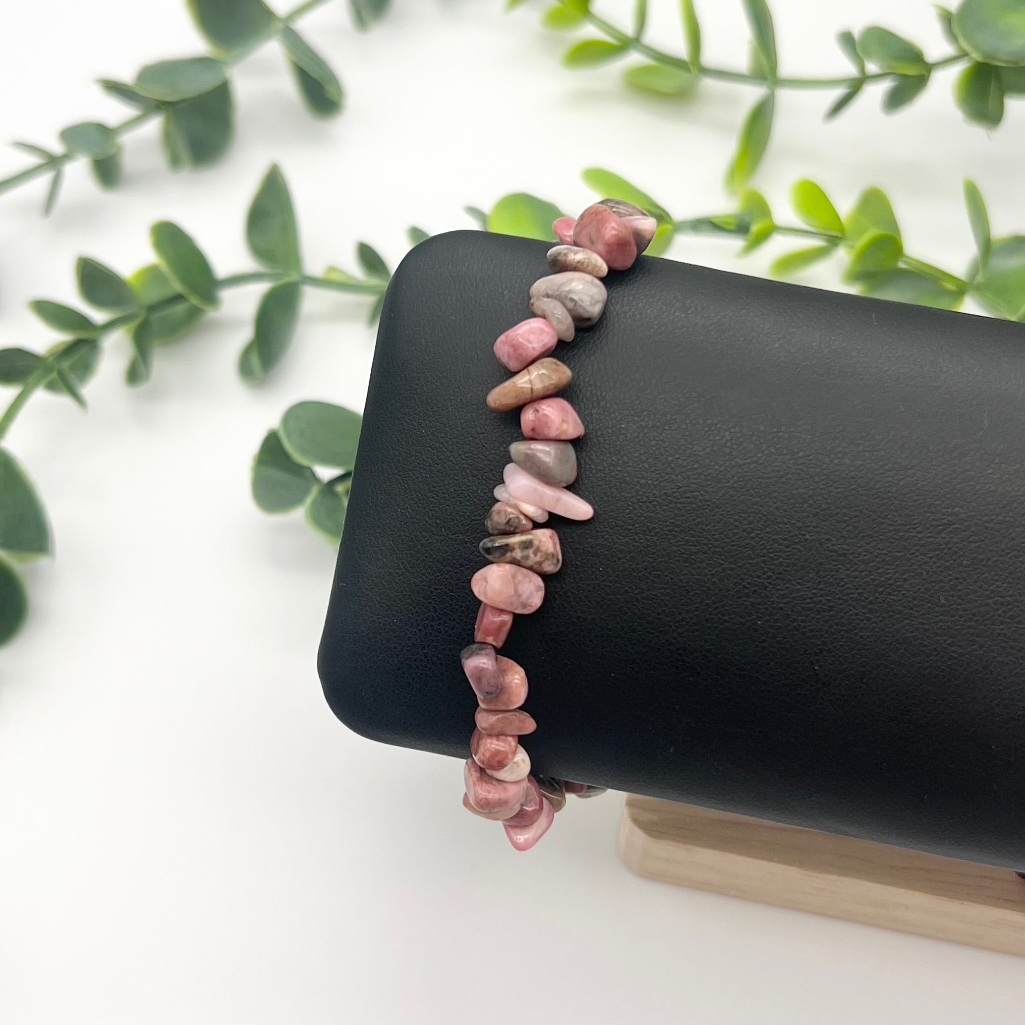 Rhodonite Crystal Chip Bracelet