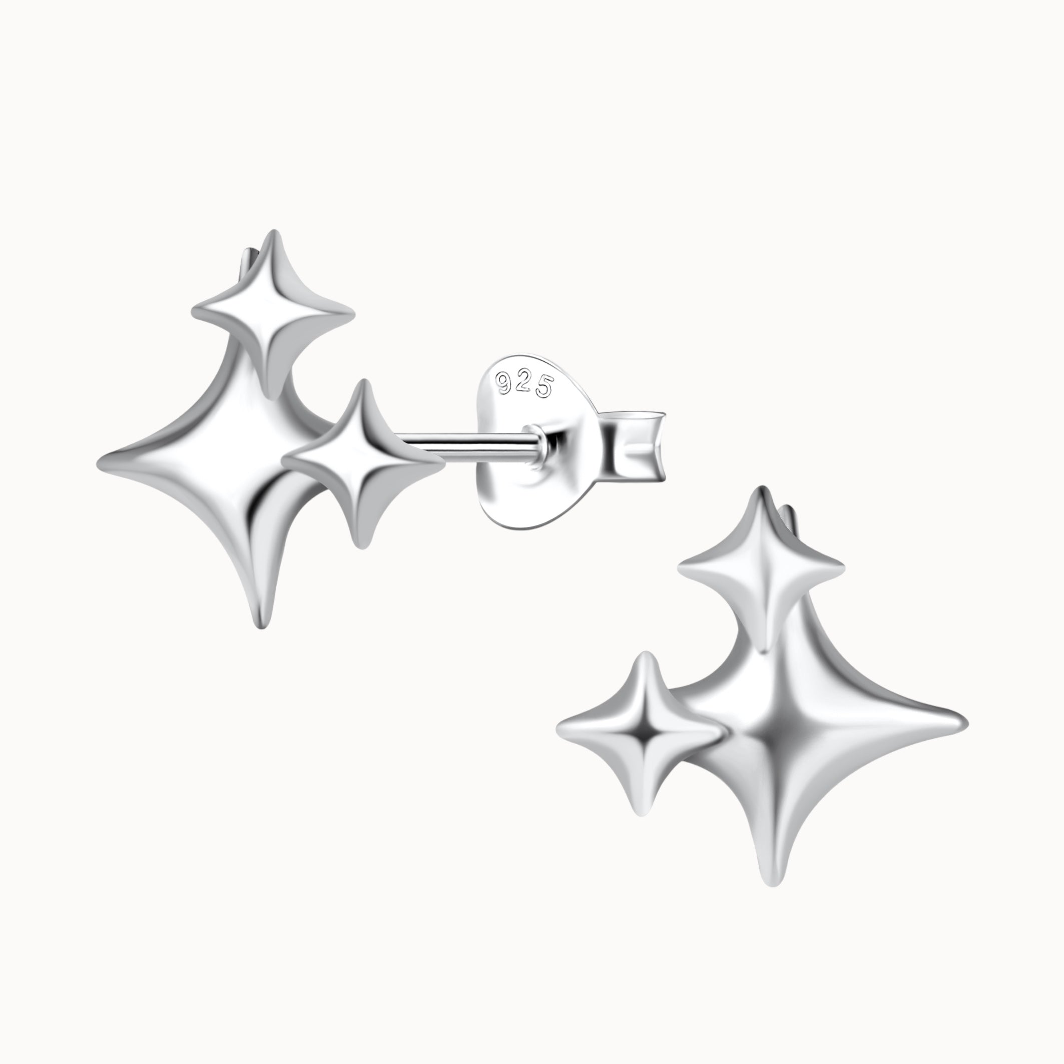 Triple Twinkle Stud Earrings